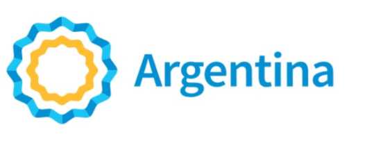 Logo of Argentina featuring a blue and yellow geometric design.