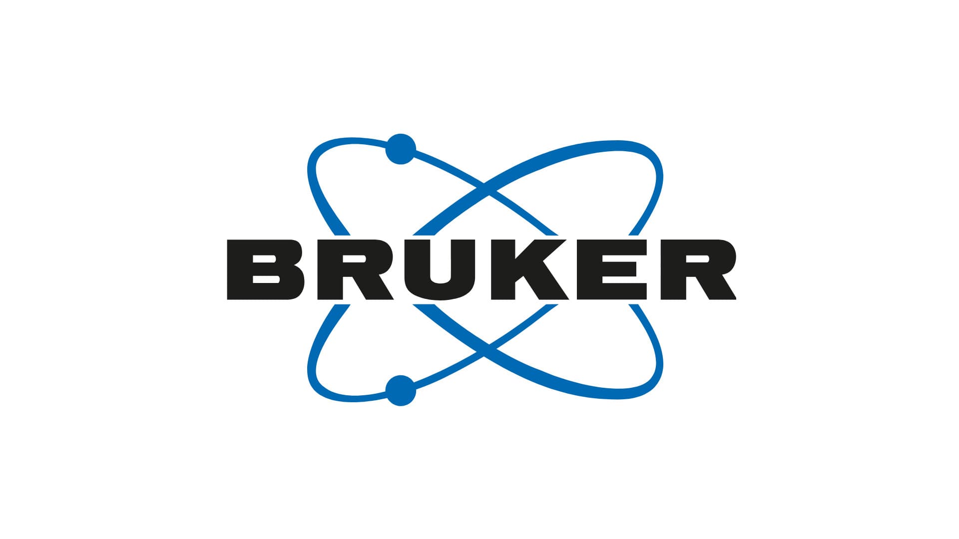 Bruker logo featuring a stylized atomic structure in blue and black text.