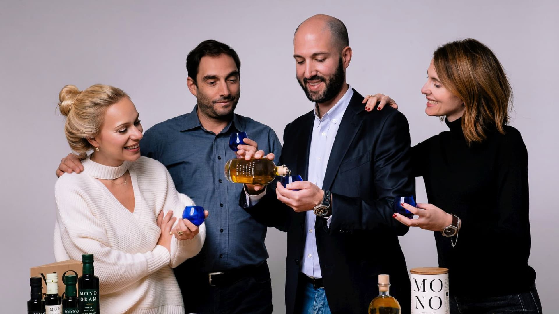 The Monogram Team: Vassiliki Skiada (left), Manos Vournelis, Anastasis Magganas, Joanna Magganas