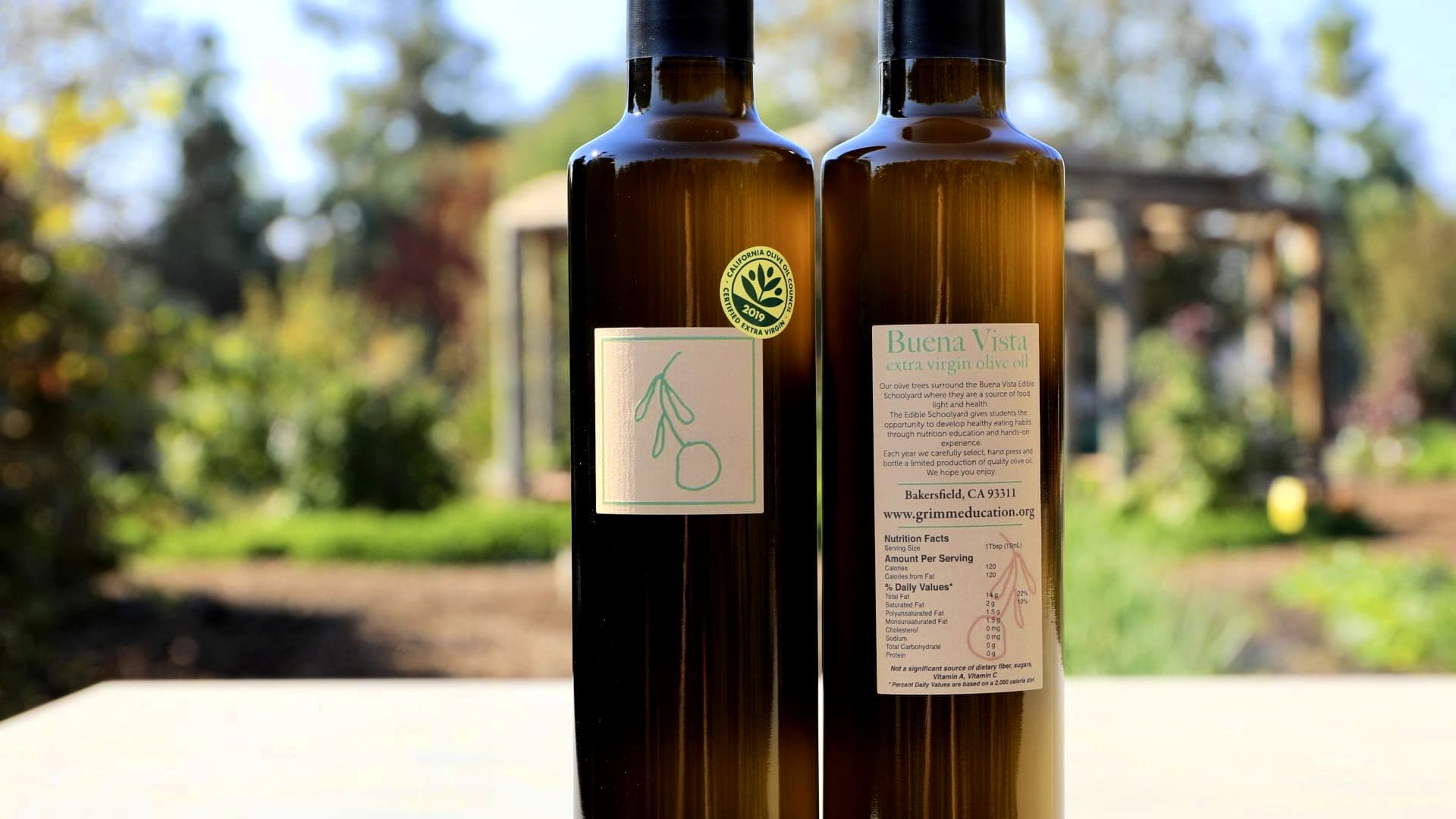 Buena Vista Edible Schoolyard sells extra virgin olive oil made from 370 olive trees grown on school grounds.