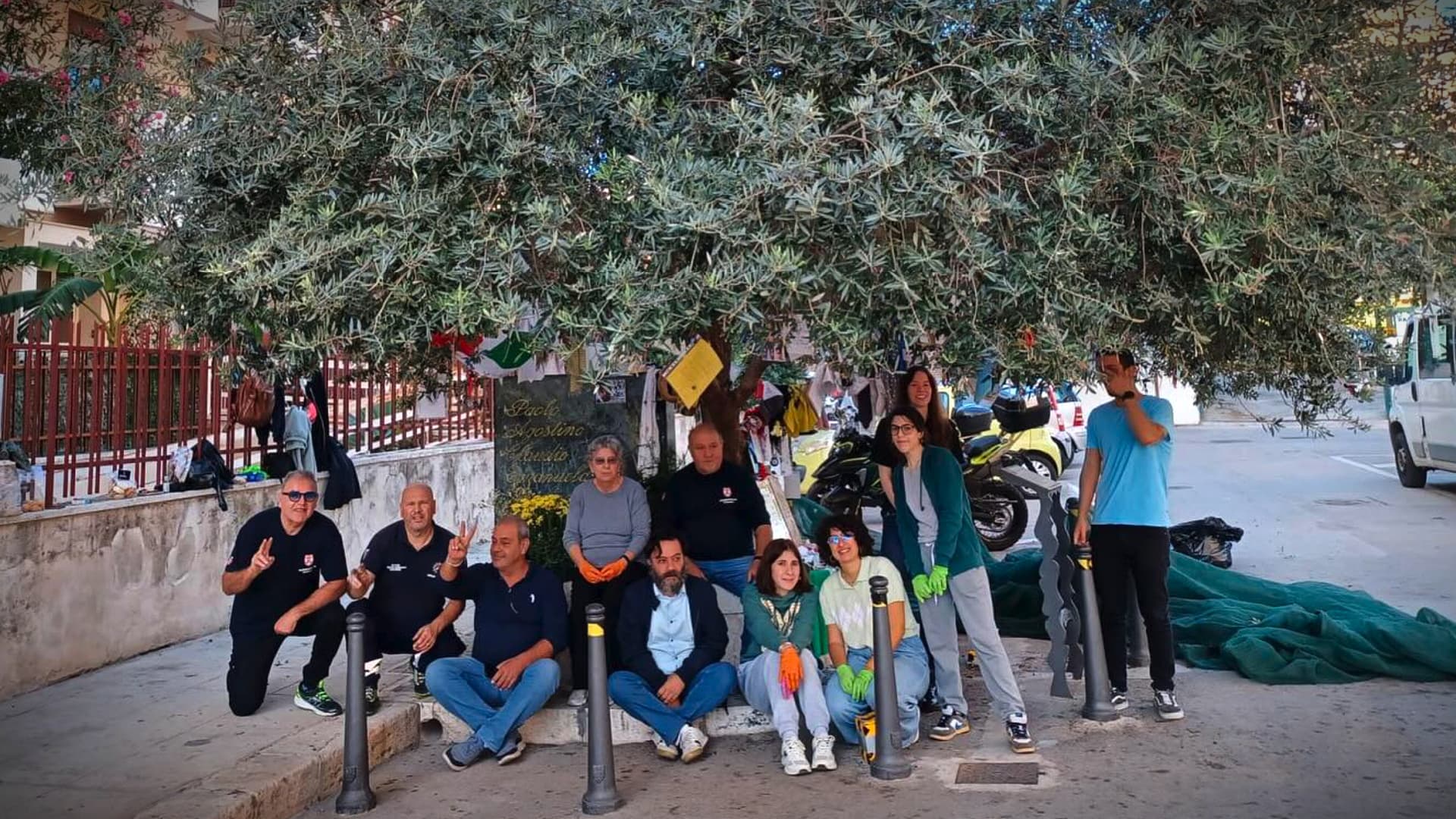 The Olive Tree of Peace was planted on the spot of anti-mafia prosecutor Paolo Borsellino’s 1992 assassination. (Photo: Paolo and Rita Borsellino Study Center)