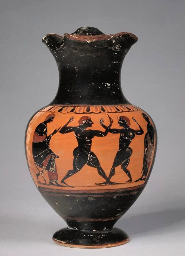 Ancient Greek wine jug from the 6th century BC depicting a boxing fight (Photo: Cleveland Museum of Art)