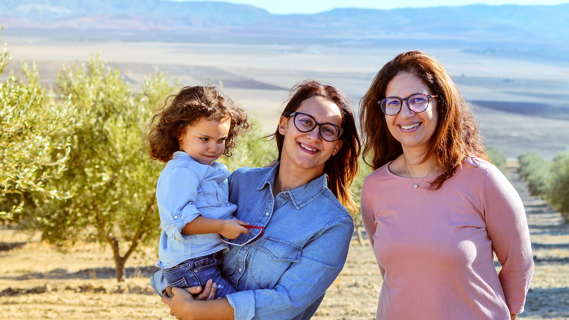 Afet and Selima (with her daughter Alia) Ben Hamouda at A&S farm in Mateur, northeastern Tunisia