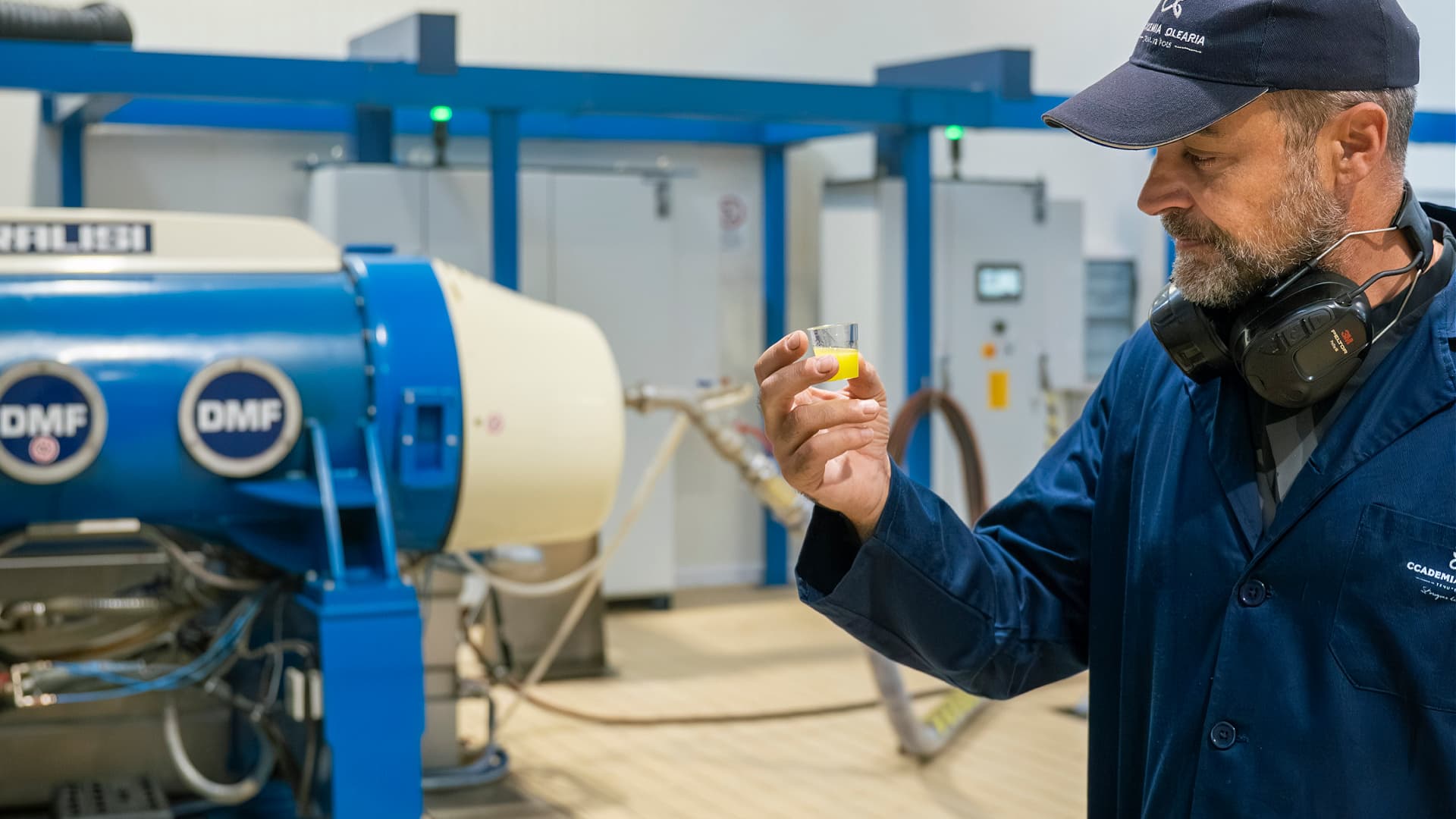 Alessandro Fois is in charge of milling operations at Accademia Olearia mill in Alghero.