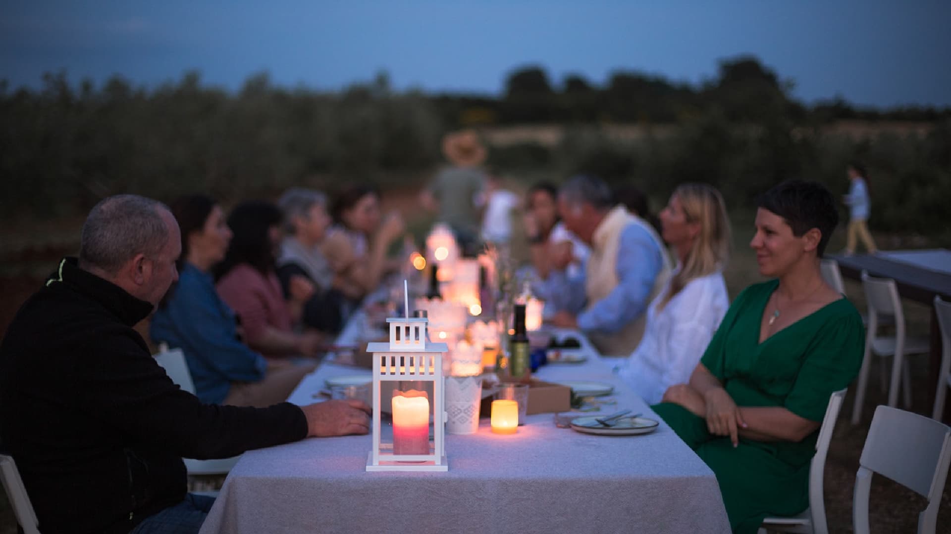 Guests gather for Brist’s candlelit ‘An Evening Under Olives’ program near Vodnjan, where guided tastings, local food pairings and storytelling connect visitors with Istria’s olive-growing traditions. (Photo: Marina Ćosić Trbara)